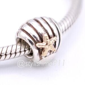 PANDORA Silver Sea Shell Charm with 14K Gold - 790249